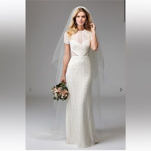 White lace Watters Design formal/ wedding dress